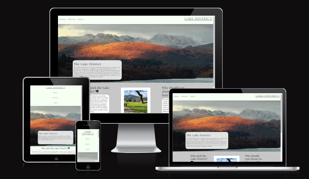 The Lake District Website Mockup